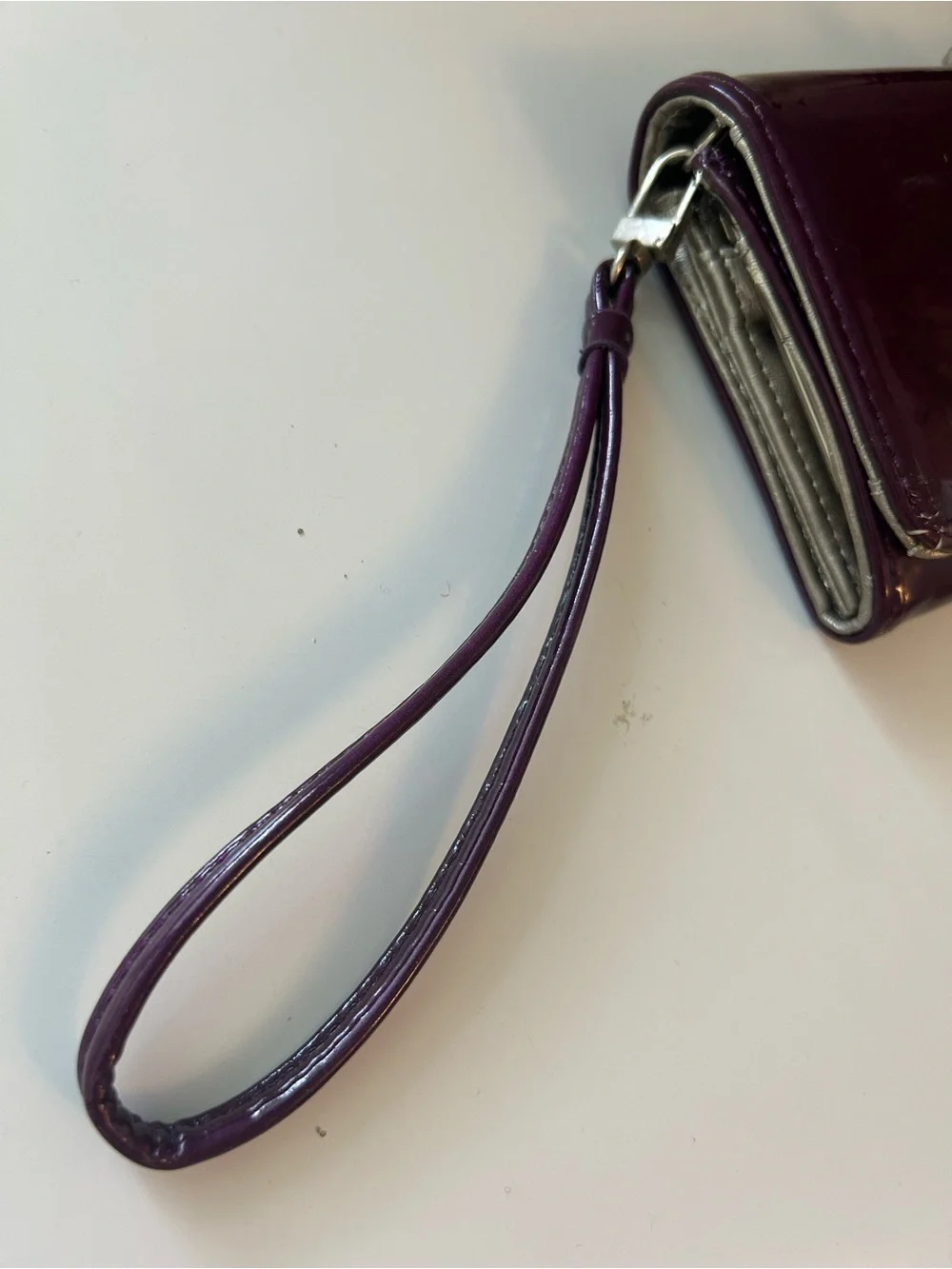 Nine West Purple Patent Wristlet Clutch